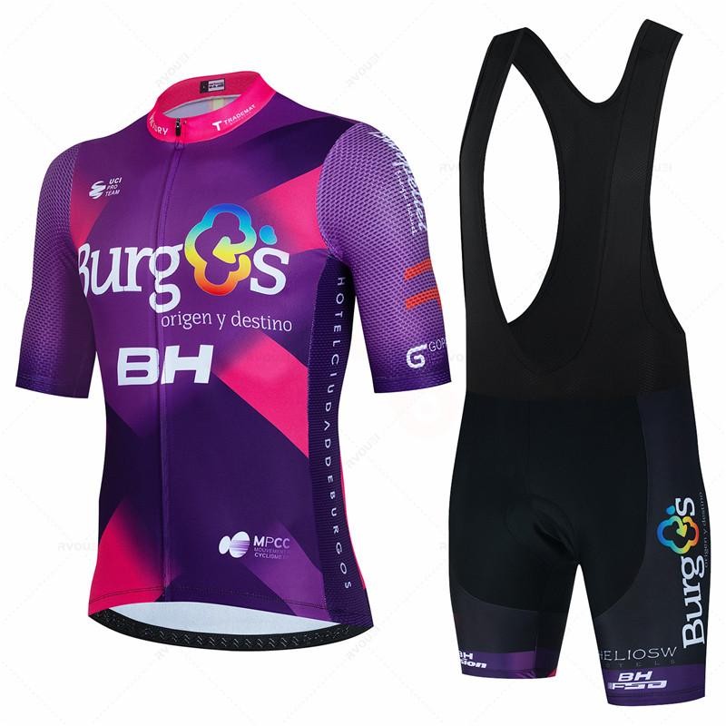 BH Burgs Team 2024 Cycling Jersey Set 19D Shorts MTB Quick Dry Bike Wear
