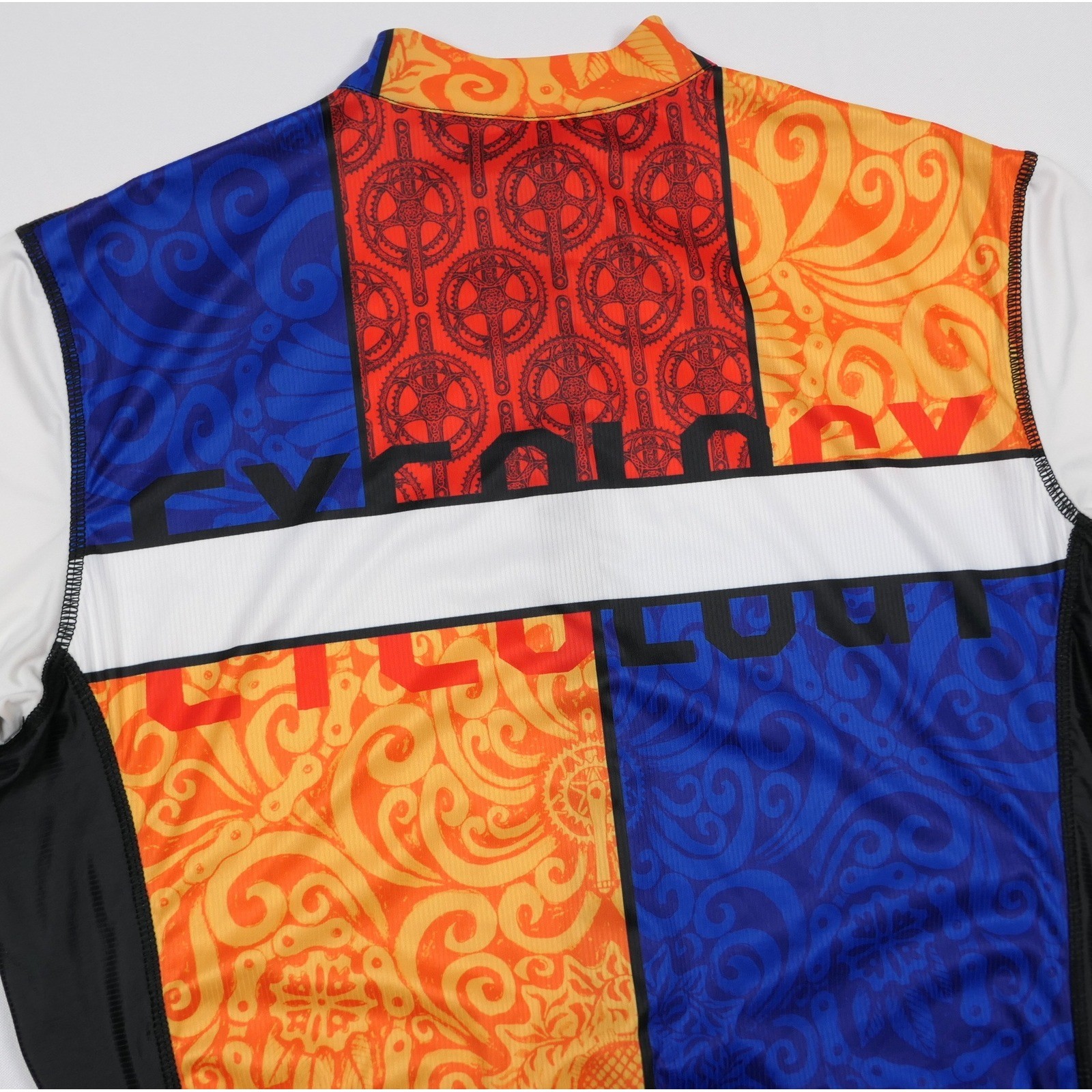 Cycology Performance Mens Large Cycling Jersey Full Zip Multi Color Geometric L