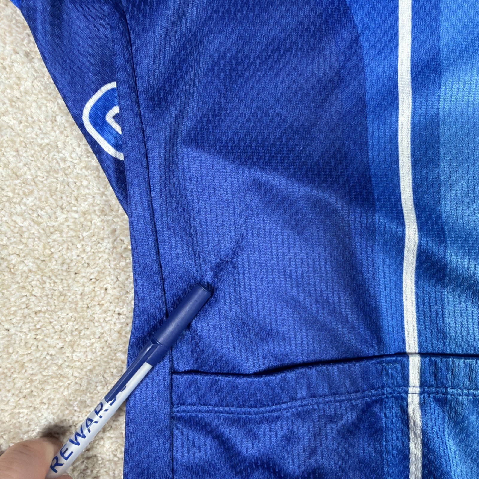 Cannondale 3/4 Zip Cycling Riding Jersey Mens Large Blue Short Sleeve Logo