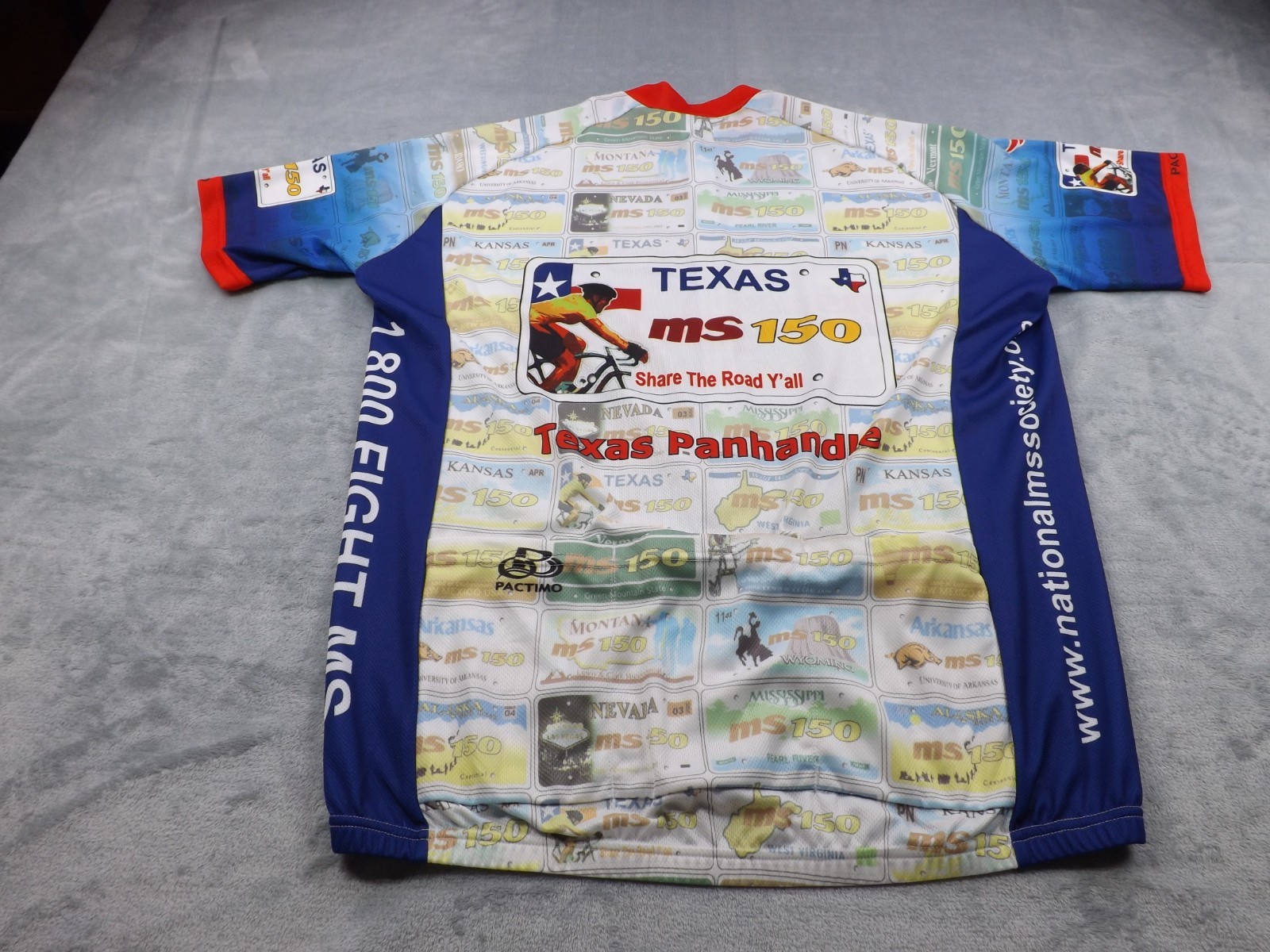 Pactimo Sports Cycling Shirt VTG Men’s Size XL Multi Color 3/4 Zip Back Pockets