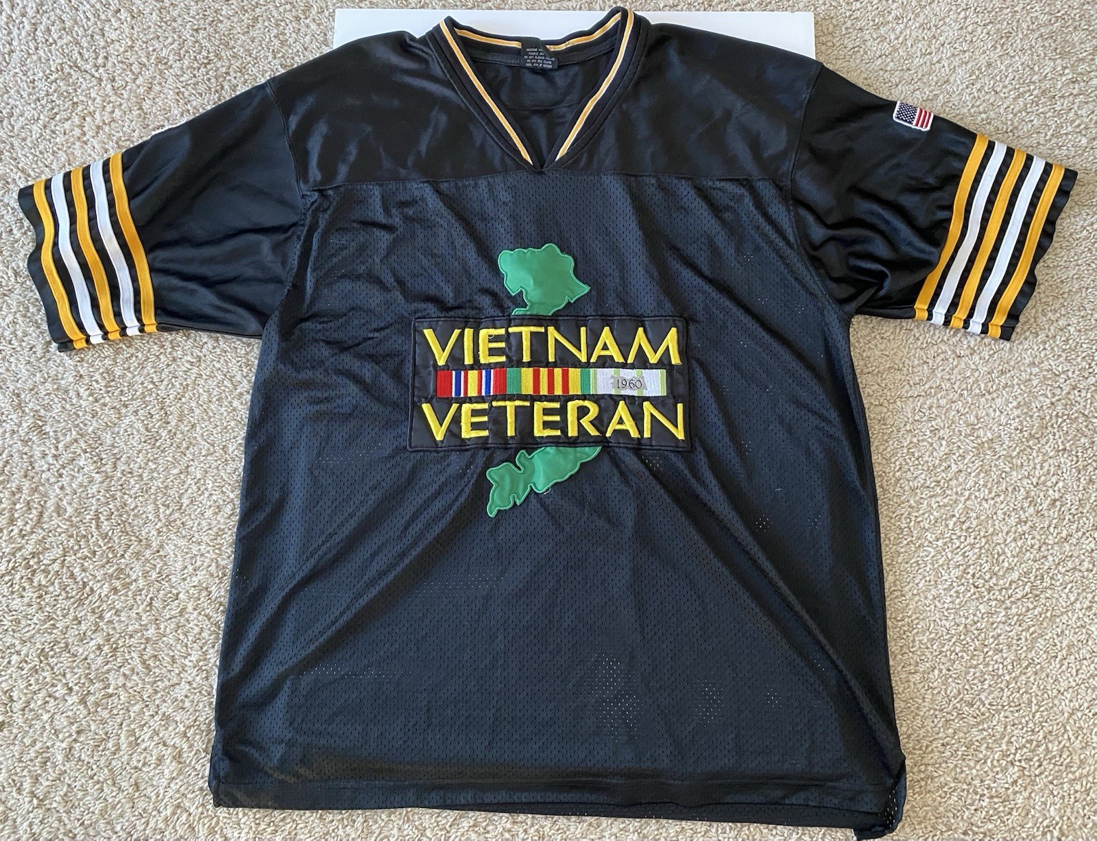 USA Vietnam Veteran Black Men’s Football Jersey Size XL – Some Gave All 1960s