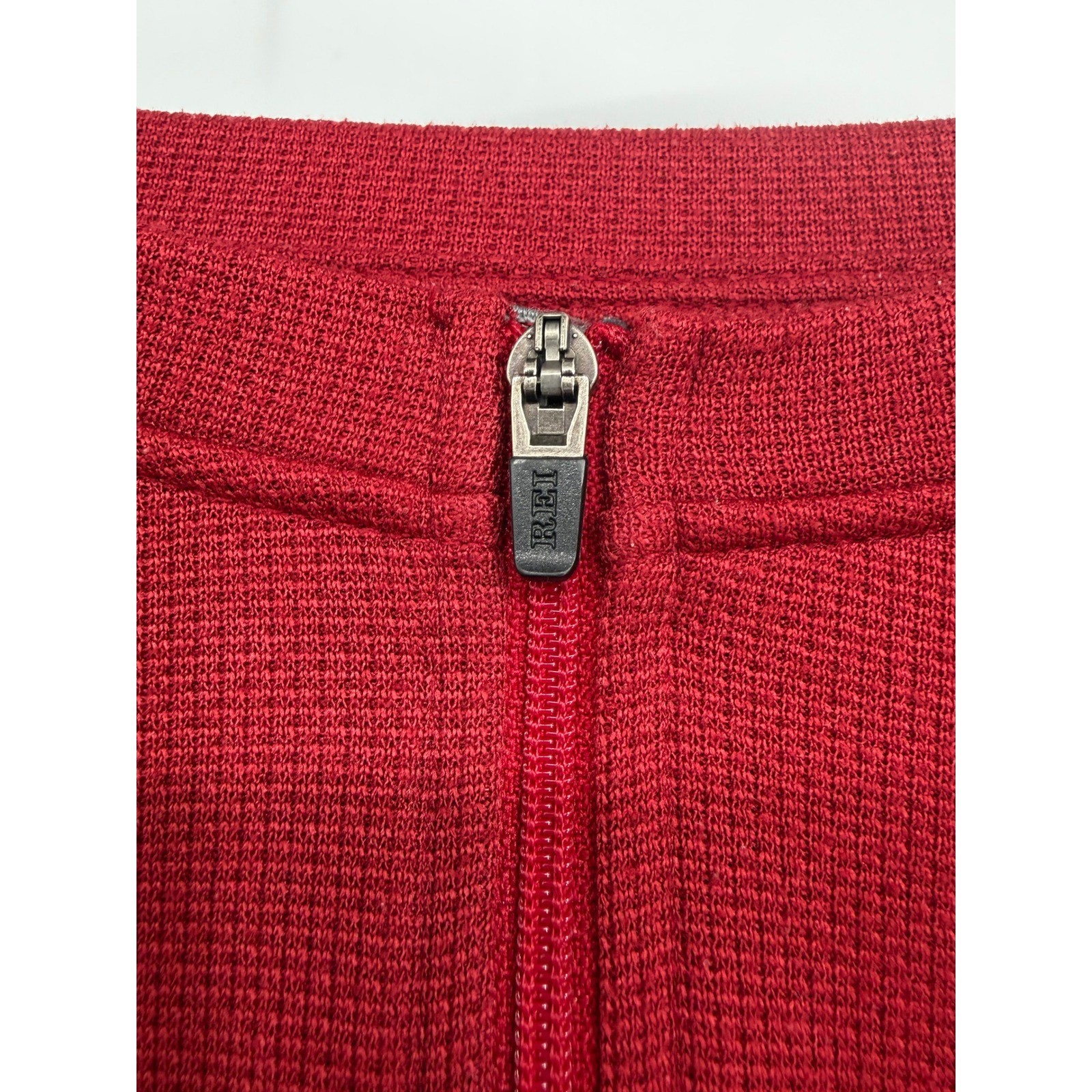 REI Mens Red Quarter Zip Long Sleeve Cycling Jersey Back Pocket Size XL