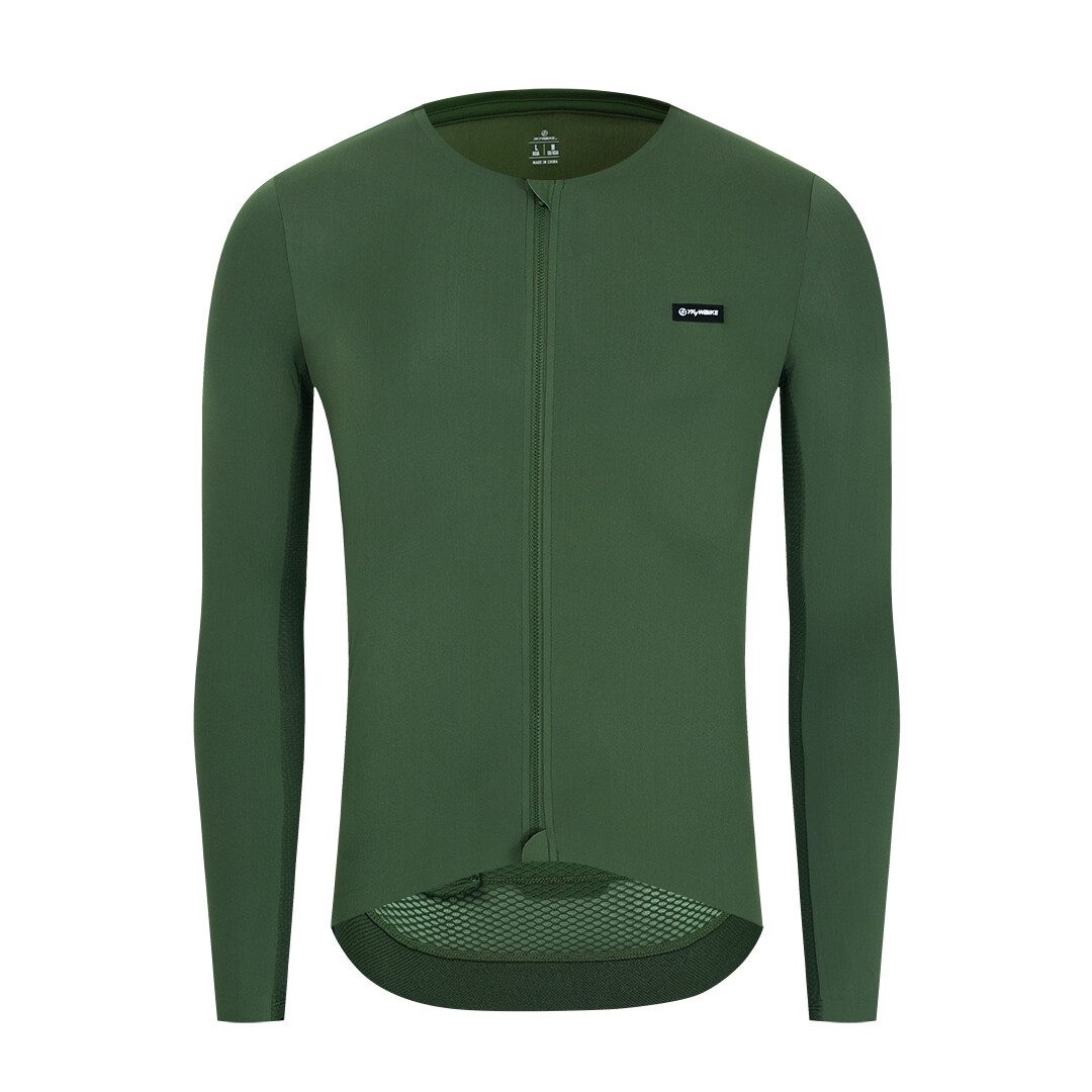 Mens Cycling Jersey Long Sleeve Bike collarless Shirts UPF50+ Bicycle Jersey