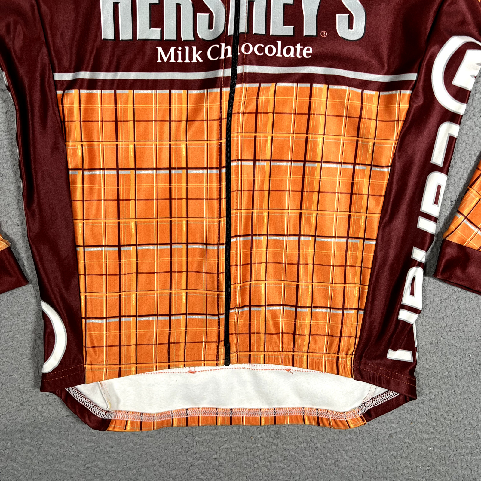 Canari Cycling Jacket Mens Medium Orange Hersheys Chocolate Full Zip Bike Racing
