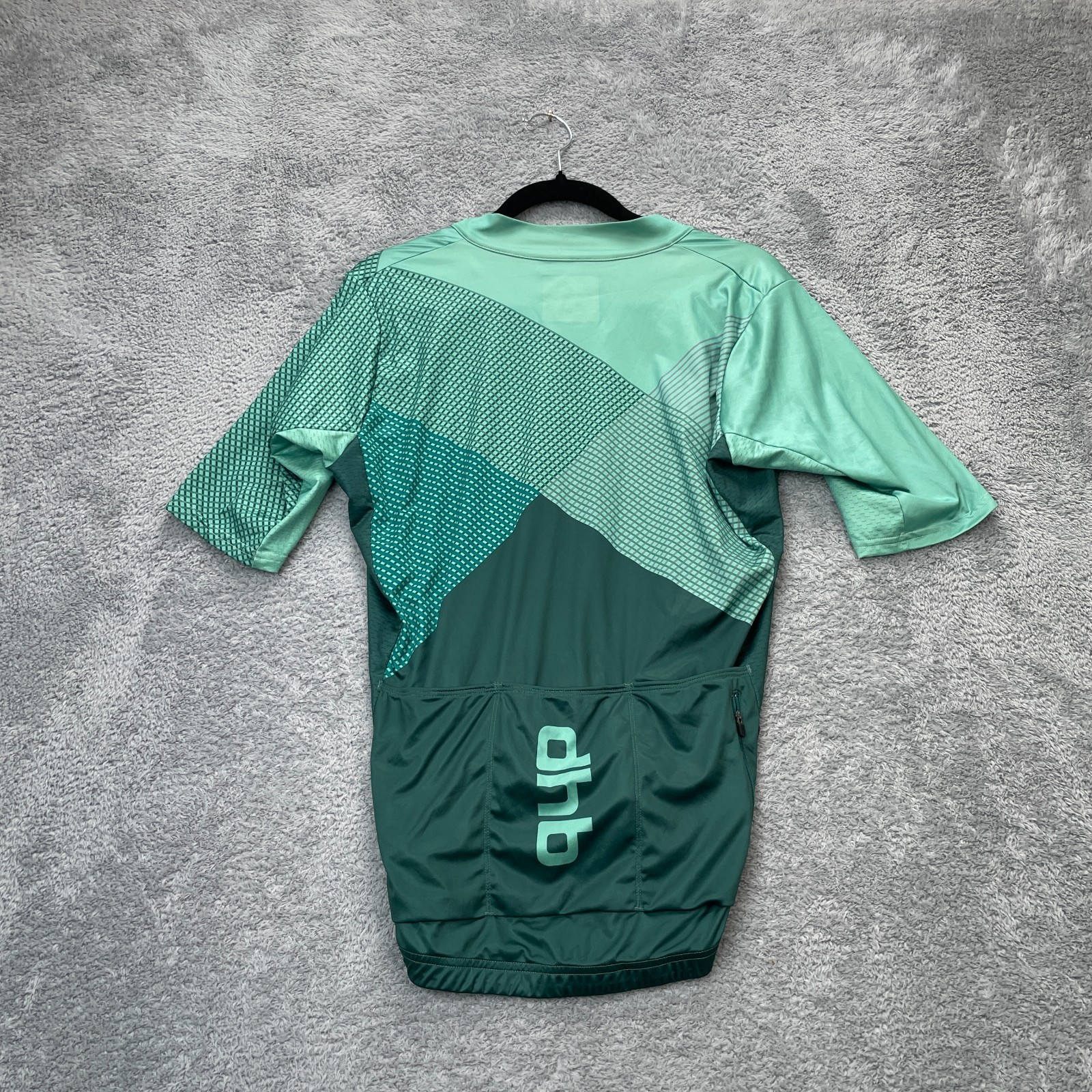 Blok Cycling Jersey Mens Large Green Dhb Colorblock Mesh Side Panels Full Zip