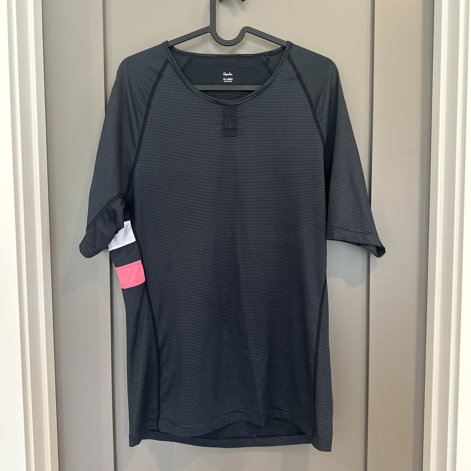 Rapha Men’s Brevet Base Layer Black Grey Stripe XXL Used Excellent