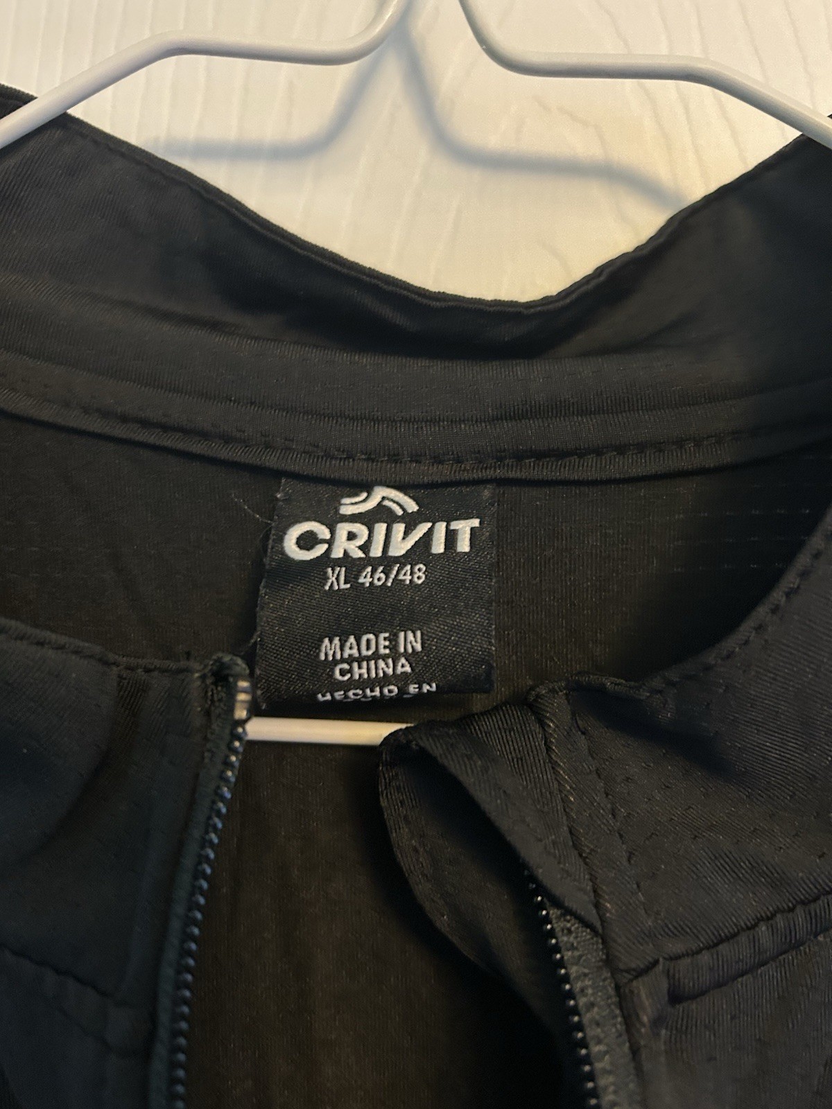 Euc Crivit Men’s Black Bicycle Jersey Size Xl 46 48 Full Zip Bike Cycling