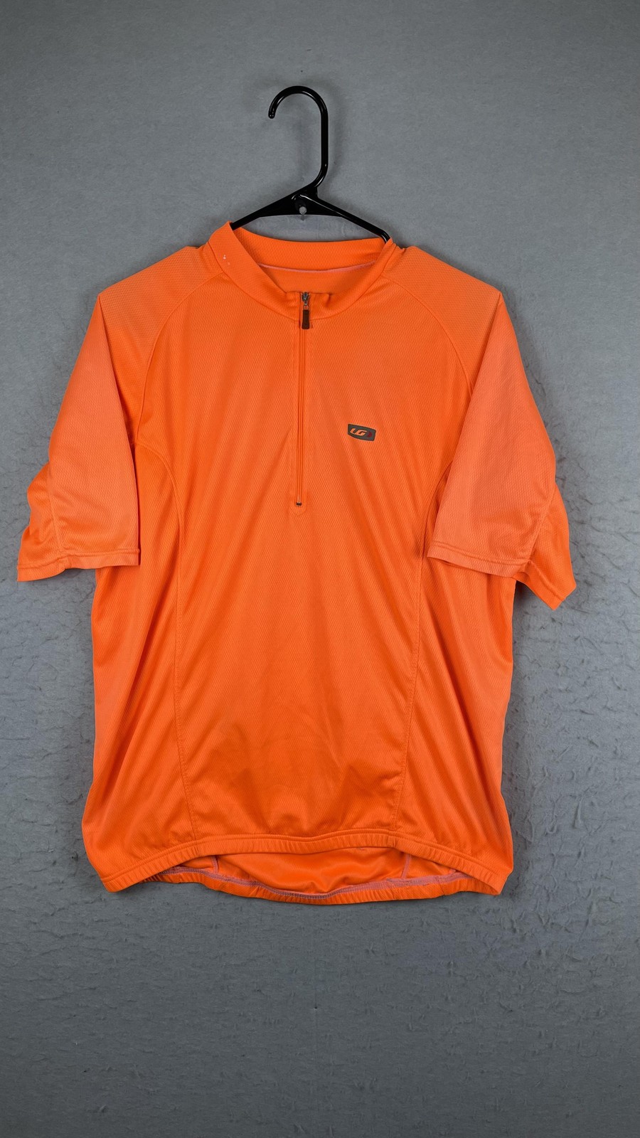 Louis Garneau Cycling Jersey Mens Large Orange 1/4 Zip Short Sleeve Bike Shirt
