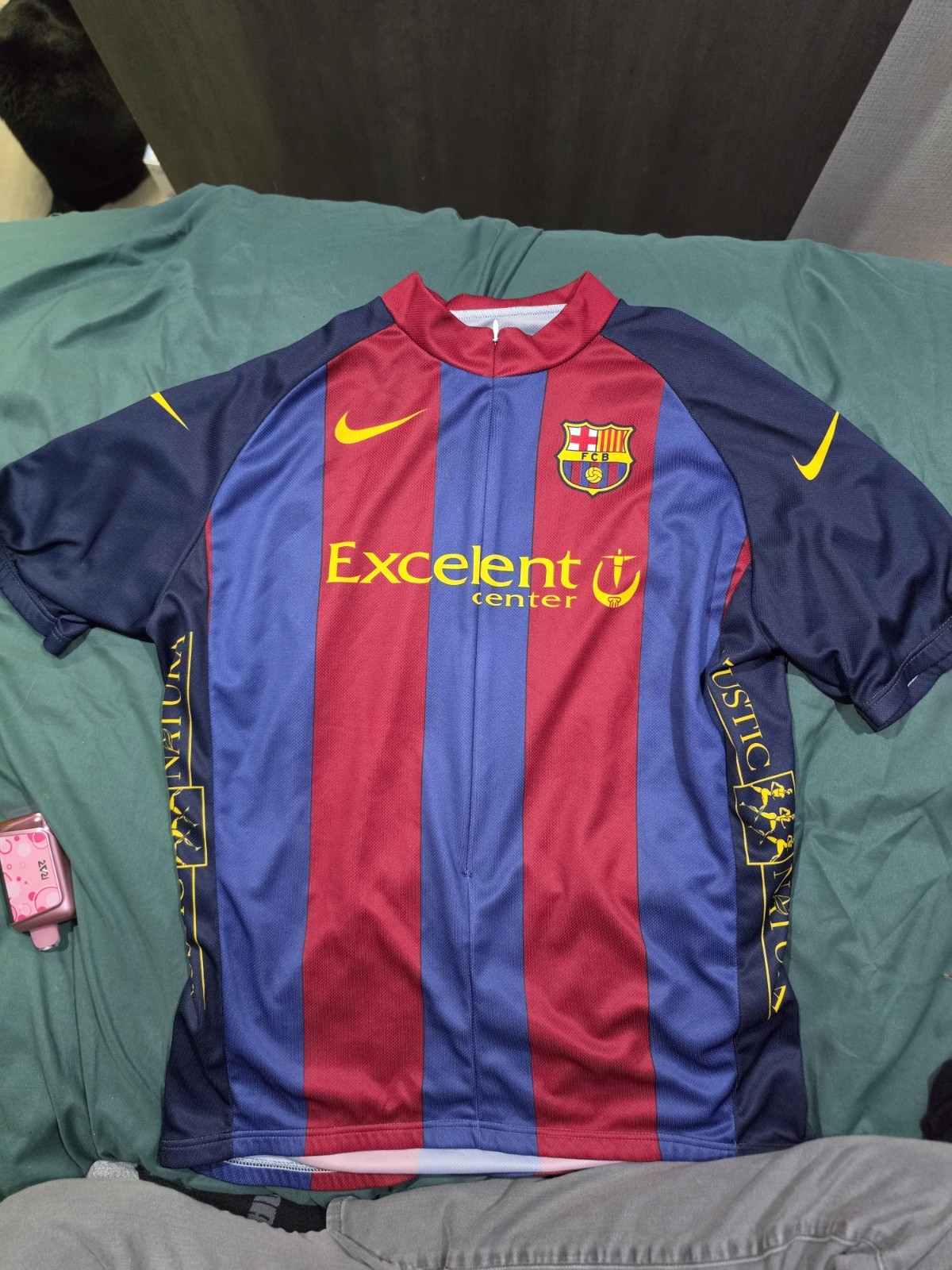 Nike FC Barcelona Cycling Jersey XL Full Zip Made In Italy Rare Excellent