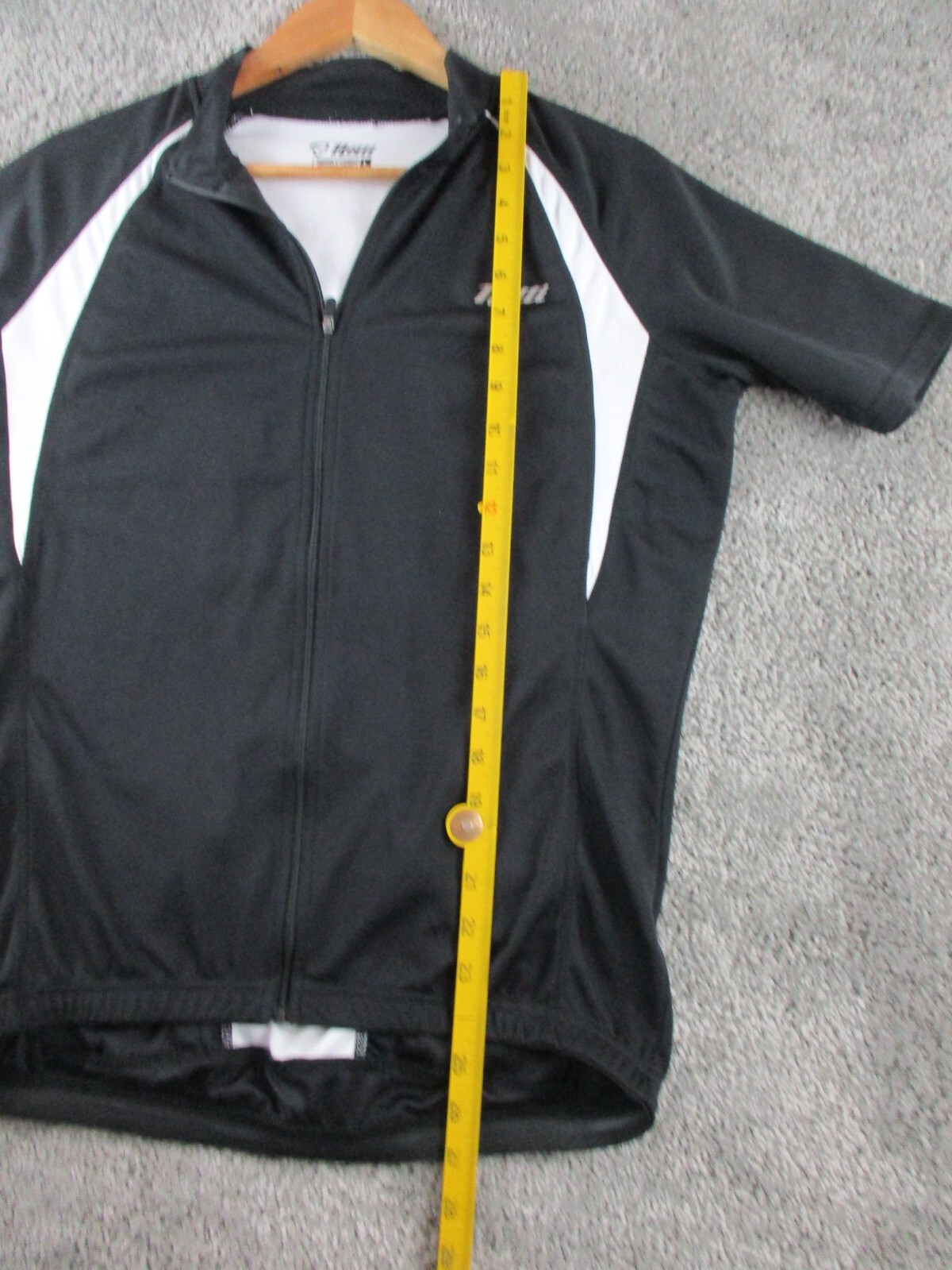 Netti Cycle Top/Jersey Large Short Sleeve Collared Full Zip Black Cycling MTB