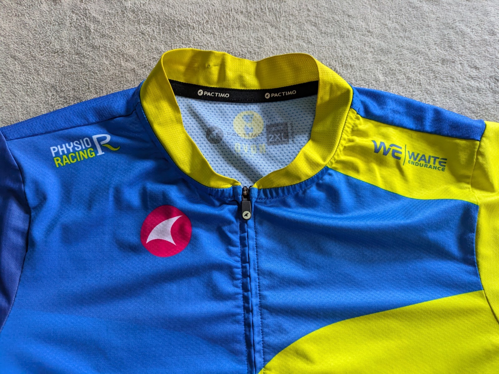 PACTIMO Cycling Jersey Mens 2XL XXL Race Cut Blue Yellow Bicycle