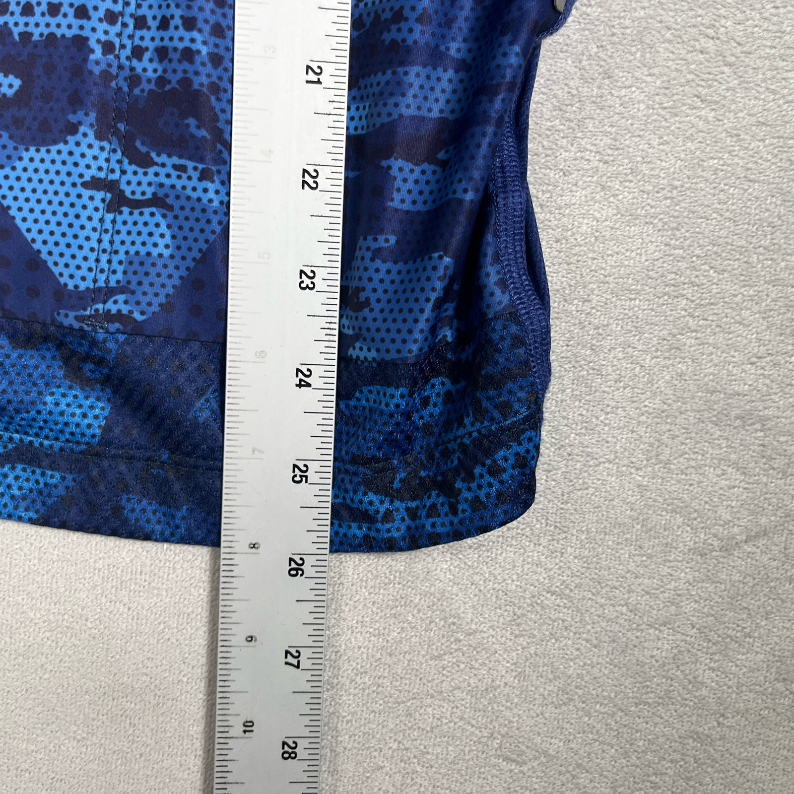 HyperThreads Cycling Bicycle Jersey Men Size XL Blue Camo Full Zip/Pockets *EUC