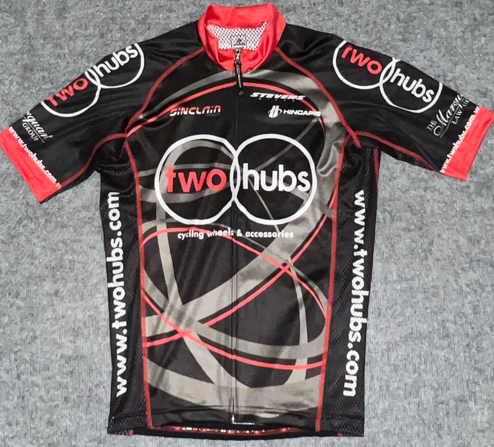 HINCAPIE PRO FULL ZIP JERSEY + TwoHubs Foothill Ranch Cycling sz M Bike Jersey