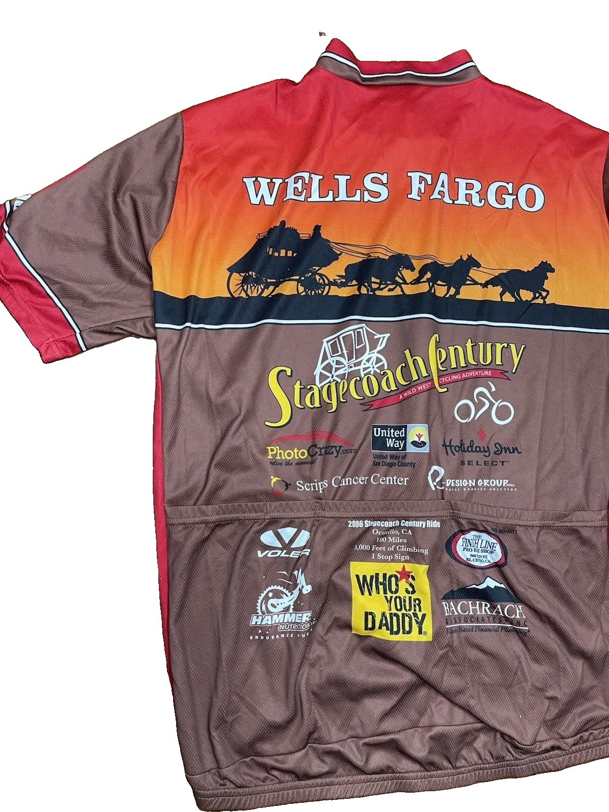 Men Voler Wells Fargo Multi Color Short Sleeve Full Zipper Red Brown Yellow XXL