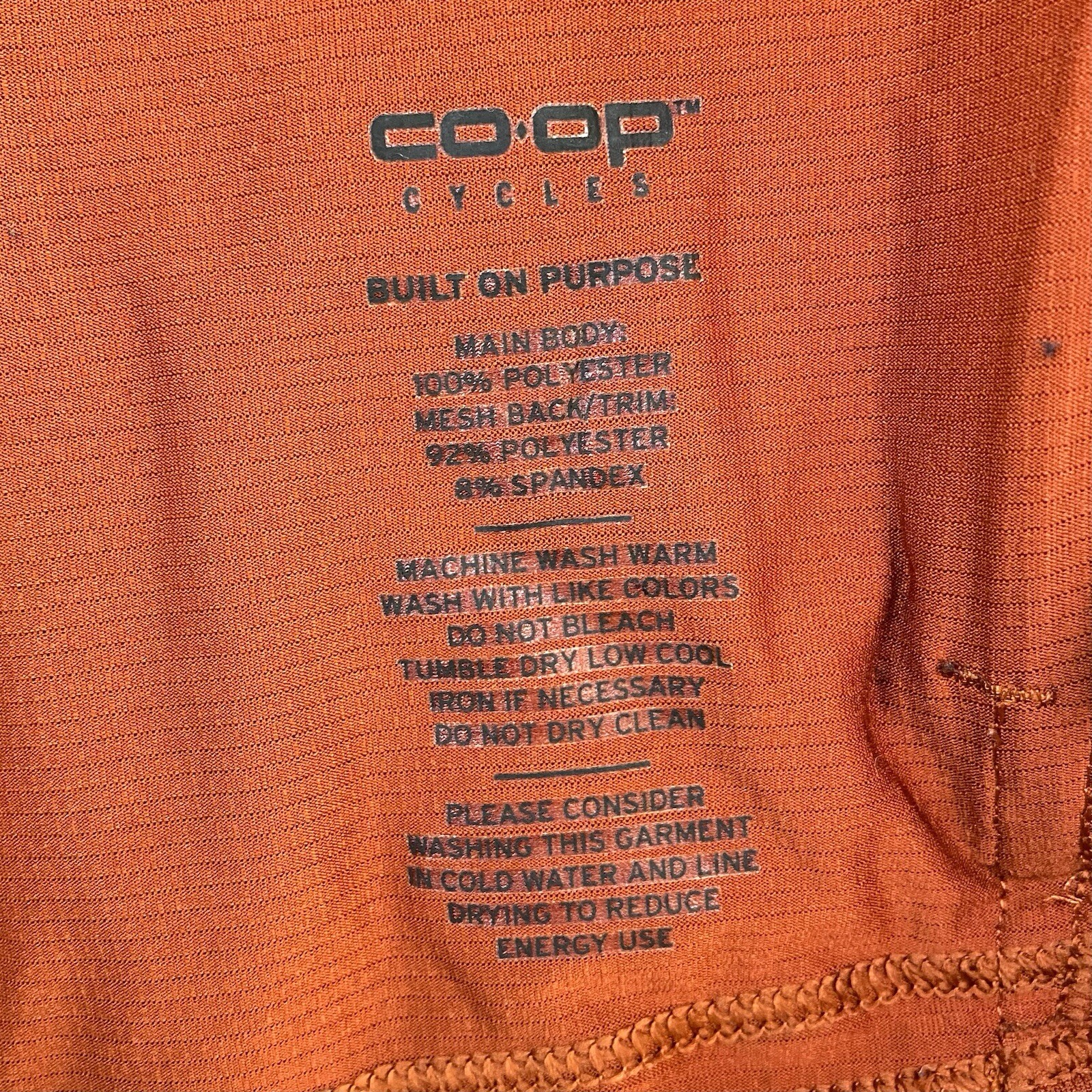 REI Co Op Orange Lightweight Cyling Short Sleeve Jersey Shirt Mens Size M Medium