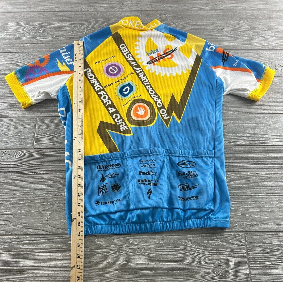 Cycling Jersey Adult Size Large Full Zip Back Pockets Blackbottoms Cycle Wear