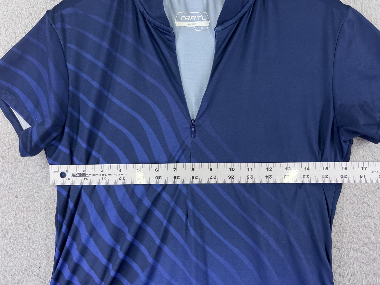 Trayl Cycling Jersey Womens Medium Blue 1/4 Zip Pullover Pockets Polyester