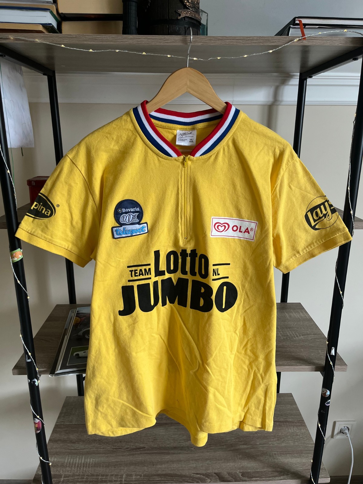 Tema Lotto Netherlands Jumbo Retro Cycling Shirt Cotton Yellow Jersey Cycle 2XL