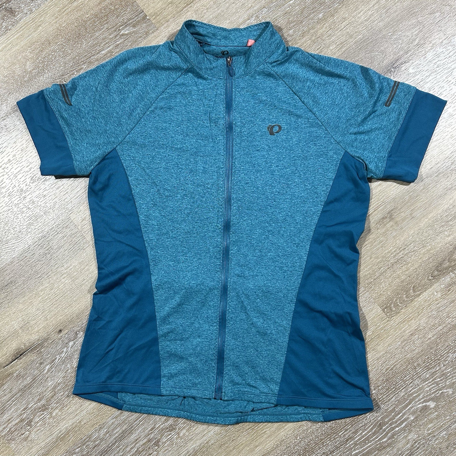 Pearl Izumi Cycling Bike Jersey Womens Large Blue Full Zip Back Pockets
