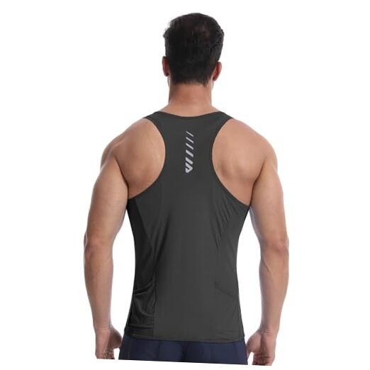 Sleeveless Cycling Jersey Men, Biking Base Layer Breathable and Large V2 Black