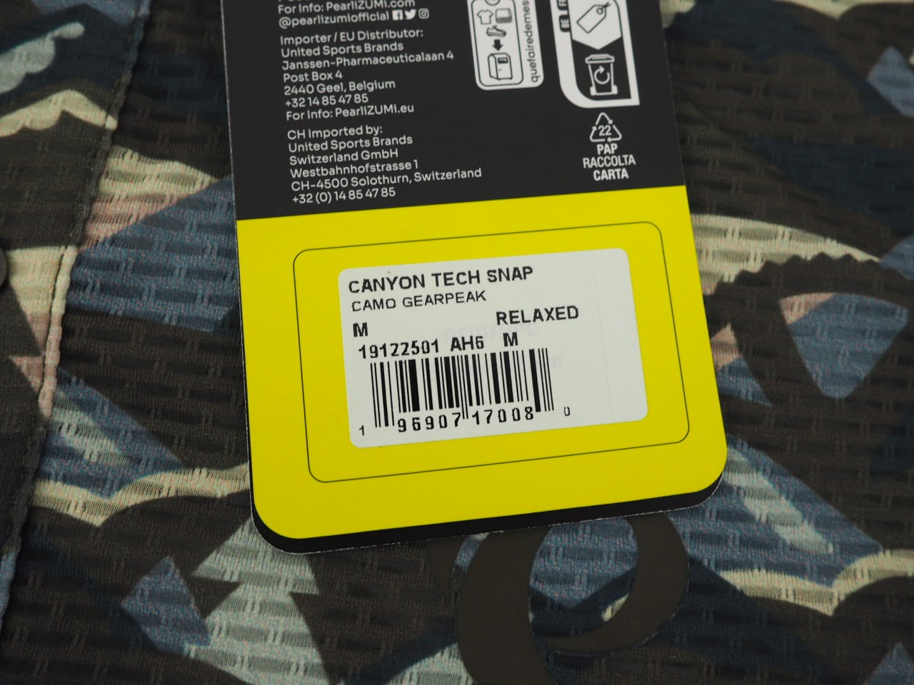 NEW! Pearl Izumi Men’s Canyon Tech Snap Jersey Size Medium Camo Gearpeak