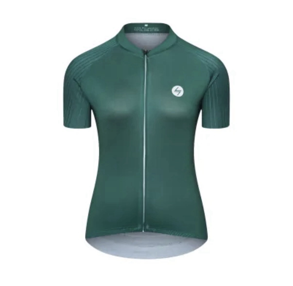 Woman Short Sleeve Green Cycling Shirt Flex Comfortable Breathing Stretching