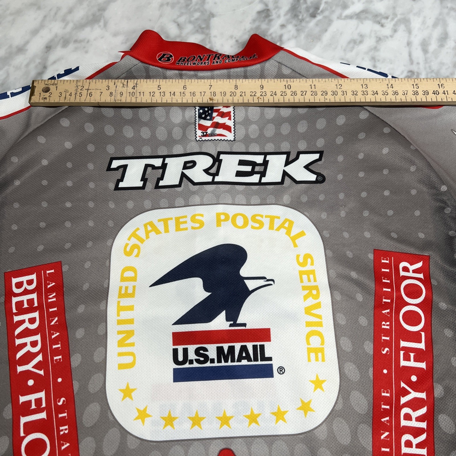 Nike US Postal Service Cycling Jersey Men Large Gray Lance Trek Visa Bontrager