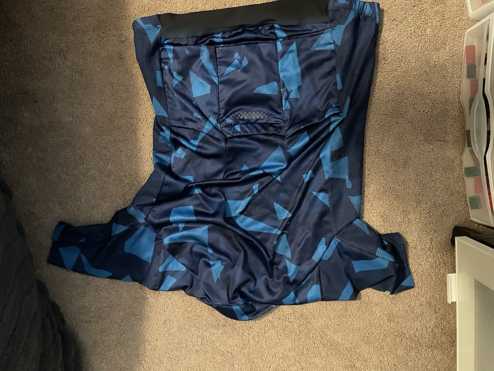 Shimano Cycling Jersey Women’s XS Blue Geometric Triangles Shapes Full Zipper