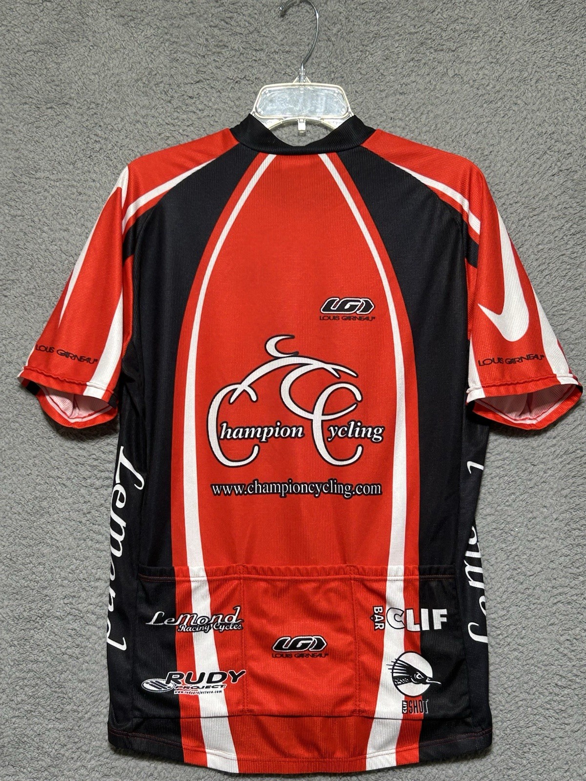 Louis Garneau Champion Cycling Jersey Mens XL Nike Cliff Bar Lemonds Racing