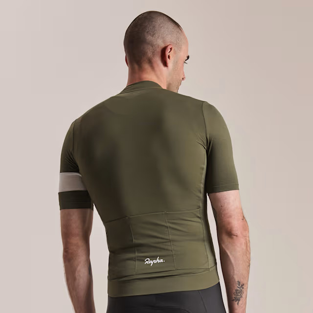 Rapha – Men’s Core Lightweight Jersey – Dark Green/White – Medium