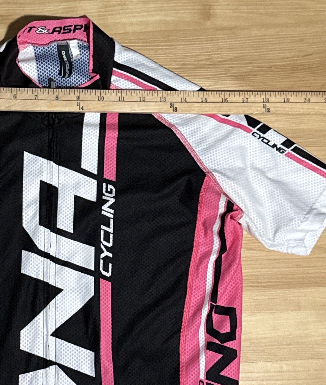 DNA Cycling Dirt & Asphalt Jersey Medium-Black/Pink/White Logo Full Zip 3 Pocket