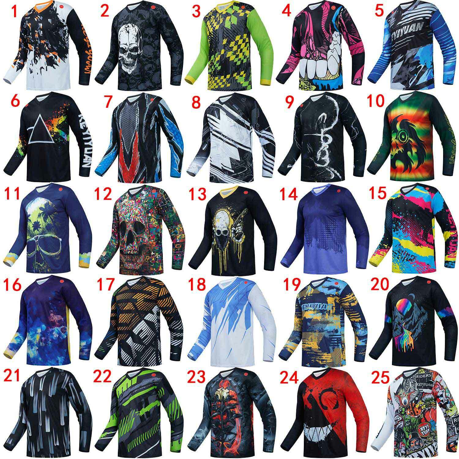 Men’s MTB Jersey Long Sleeve Downhill Dirt Bike Motocross DH MX ATV Jersey Shirt
