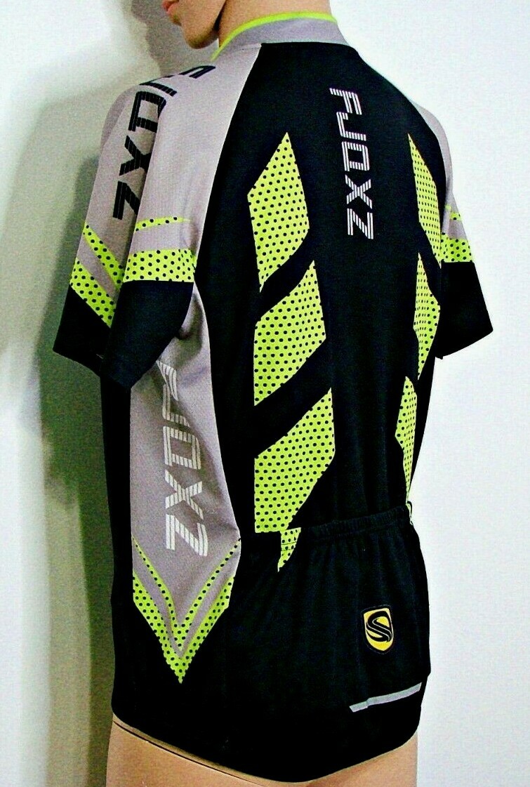 FJQXZ Mens Cycling Jersey Bike Wear 3 Pockets Windproof Breathable Size Large