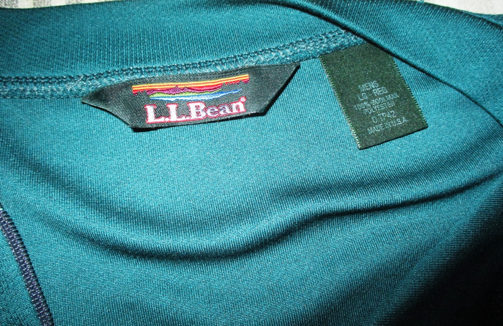 L.L. BEAN Green Short Sleeve 1/2 Zip Cycling Jersey Men’s Size L
