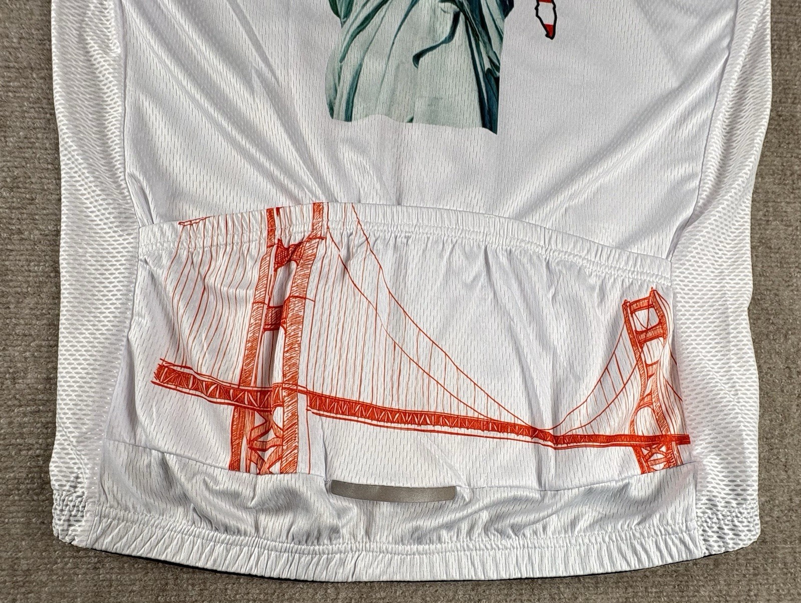 Weimostar Cycling Jersey Men XL 100% Polyester Patriotic Flag Eagle Golden Gate