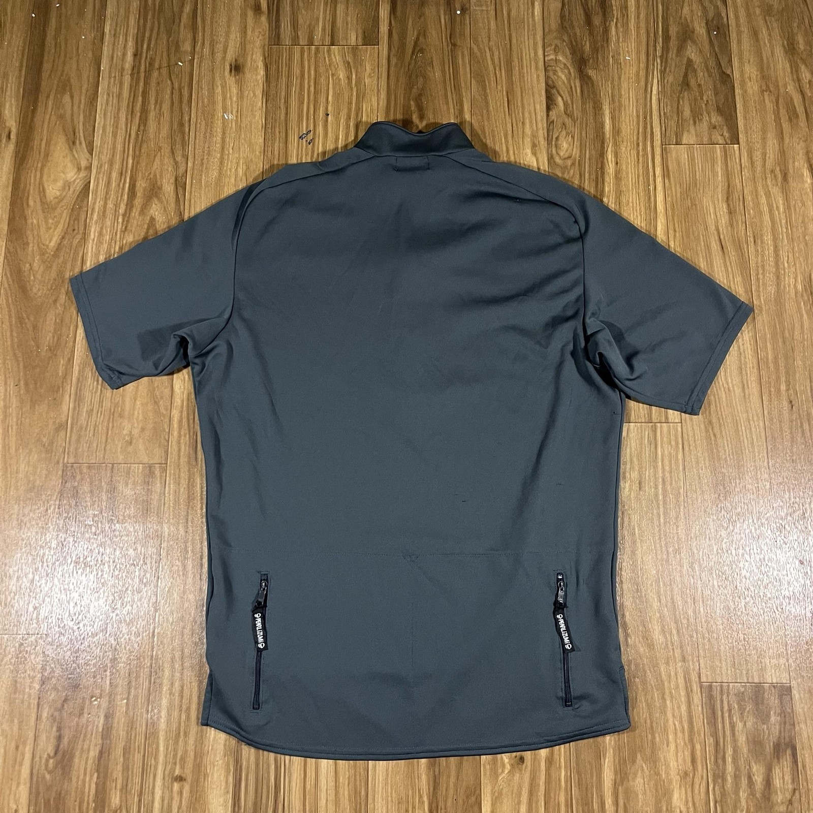 Pearl Izumi Cycling Jersey Mens Large Gray 1/4 Zip Pockets Made In USA Technical
