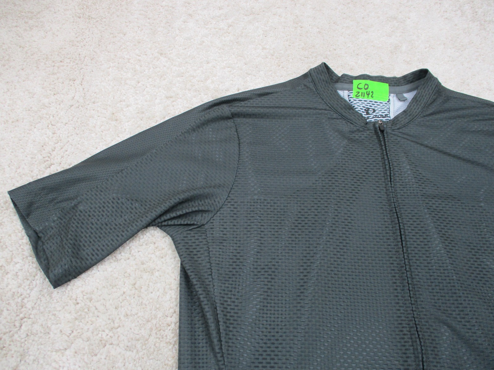 Pearl Izumi Cycling Jersey Men Large L Gray Pro Mesh Full Zip Short Sleeve