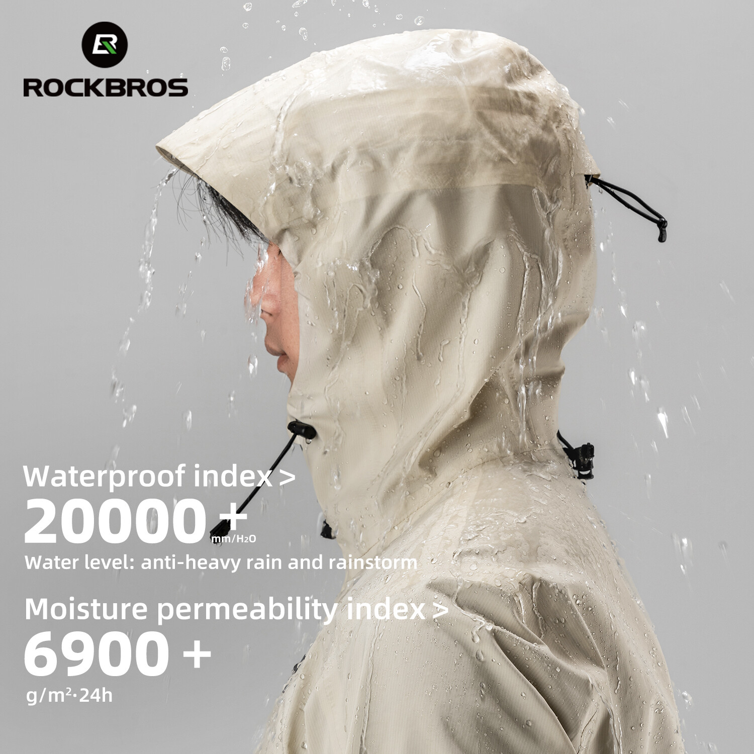 ROCKBROS Rain Jacket Raincoat Windbreaker Cycling Hiking Running Gear Waterproof