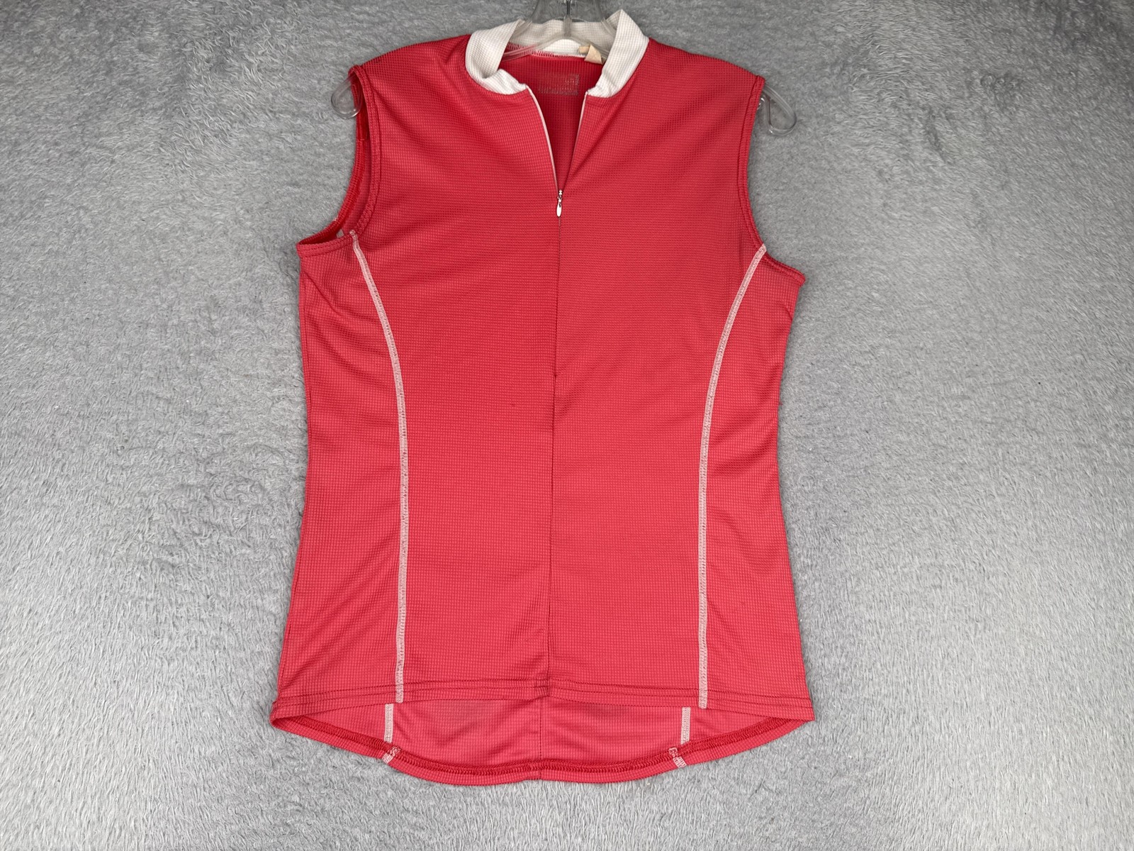 Performance Cycling Jersey Shirt Womens Medium Pink Sleeveless Zip Back Pockets