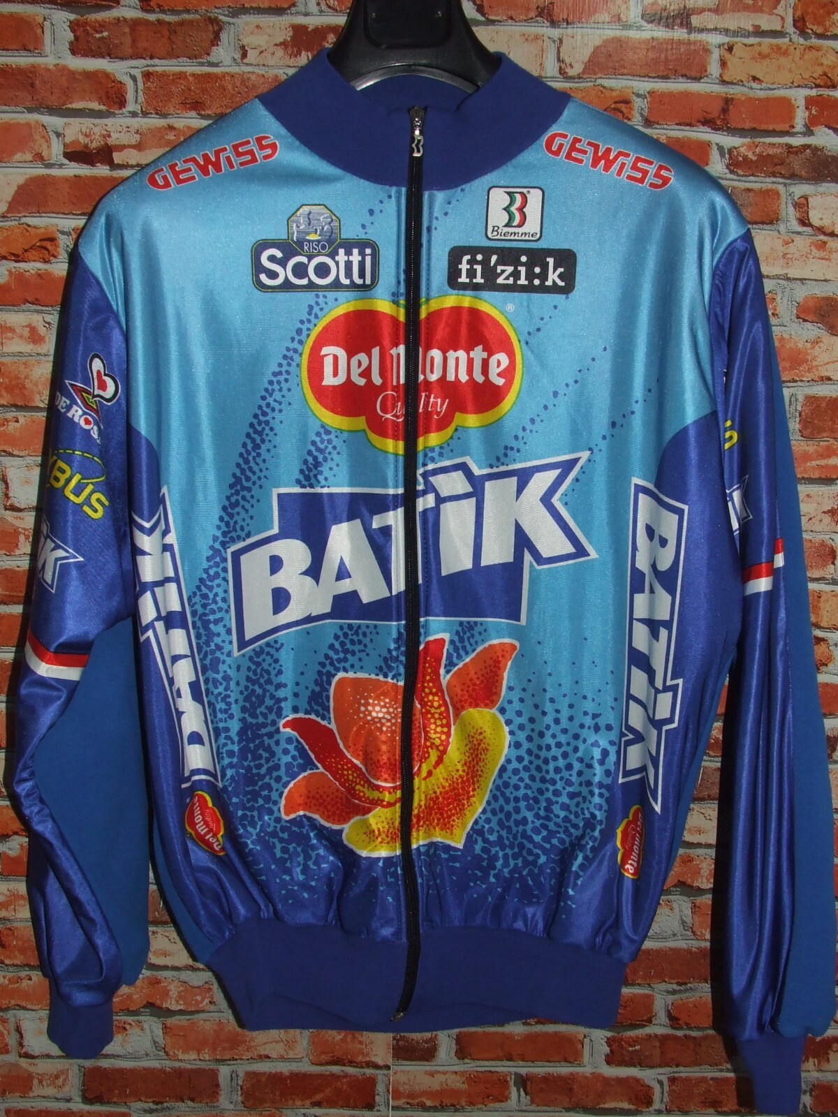 Batik Del Monte Biemme Bike Jersey Jacket Cycling Synthetic Fleece Size XXL