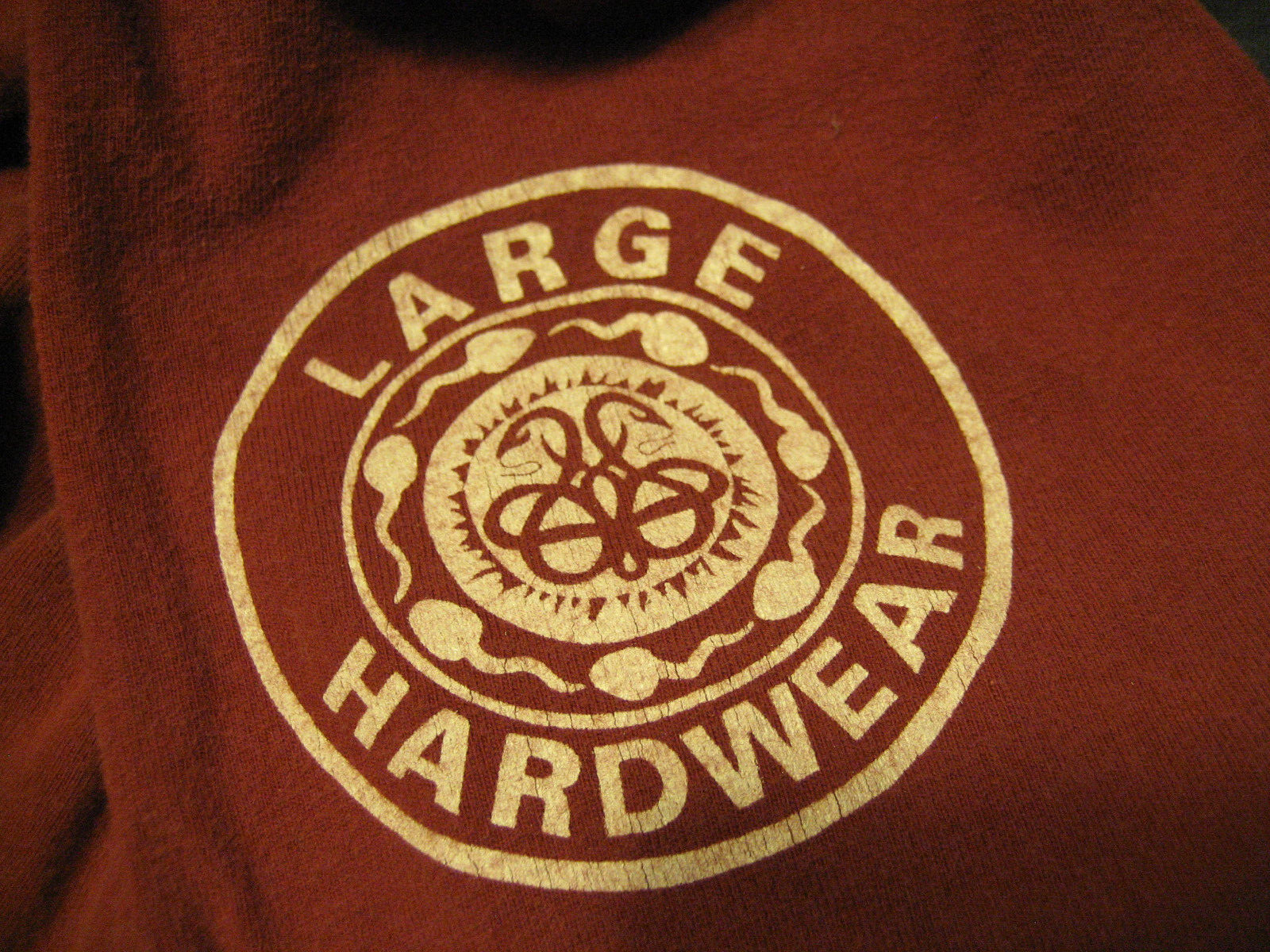 VINTAGE 90s LARGE HARDWARE CYCLING JERSEY SHIRT SIZE XXL COTTON USA RUST COLOR