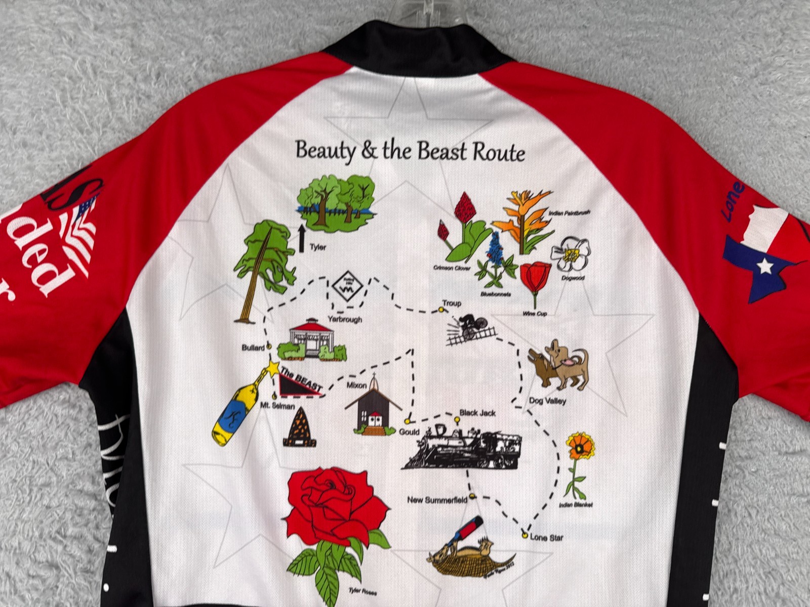 Code Cyling Jersey Adult Small Red Black Beauty And The Beast Freedom Ride