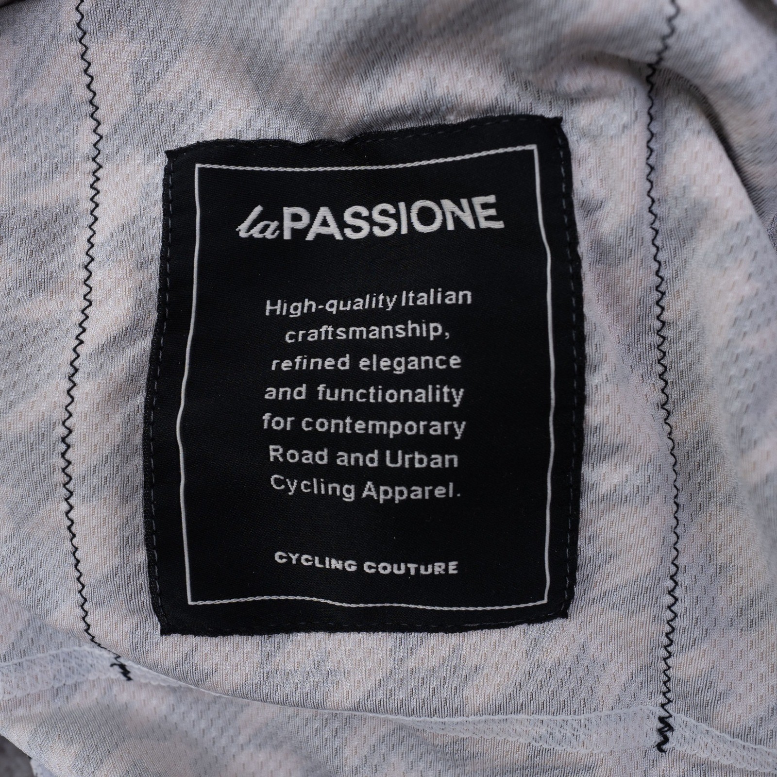 La Passione Cycling Jersey Mens XS Black White Houndstooth Short Sleeve Italy