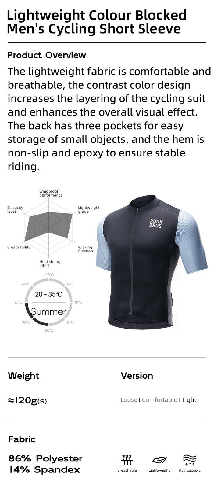 Rockbros Men’s Cycling Shirt Summer Mtb Road Cycling Jersey 2024 Fashion Color B