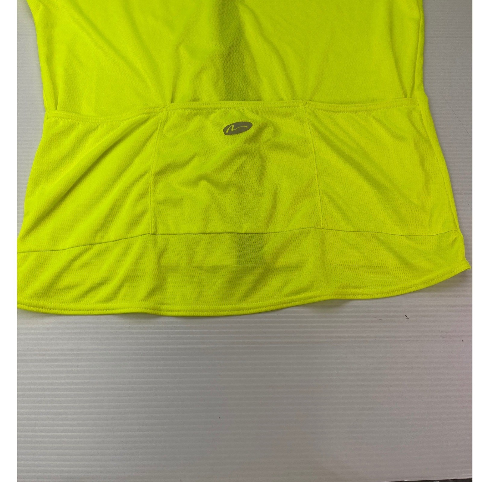 Unbranded Cycling Jersey Mens XL Neon Yellow Full Zip Short Sleeve Mesh