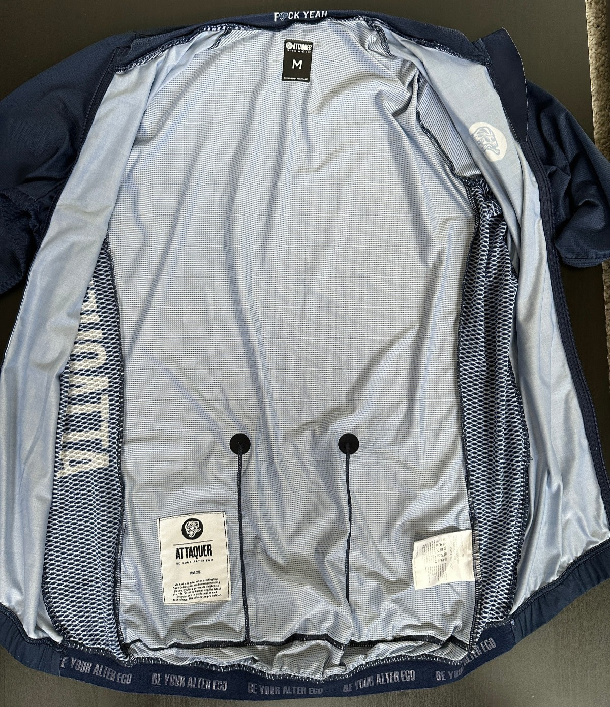 Attaquer Race Cycling Jersey Full Zip | Men’s Med | Navy Blue | Australia Italy
