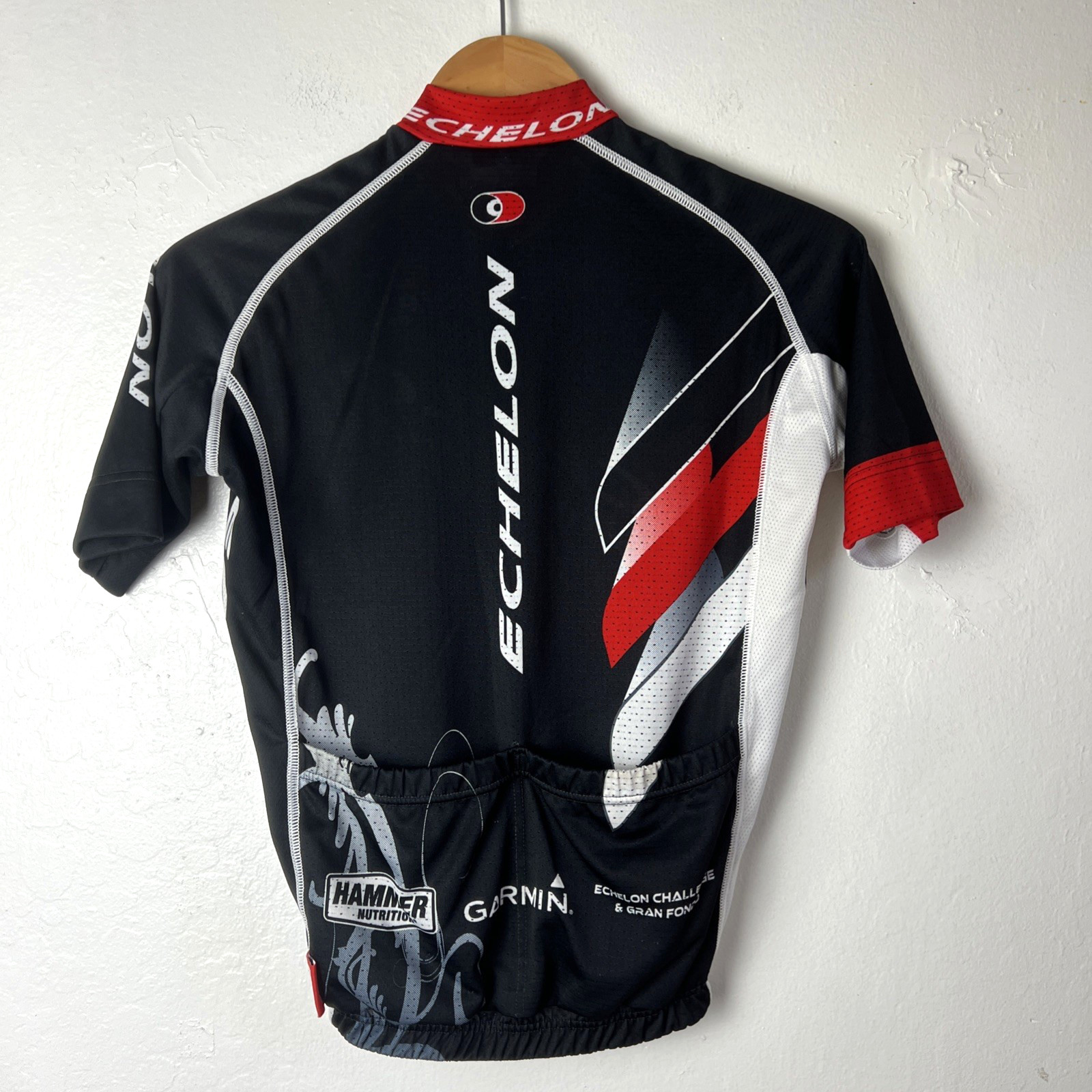 Capo Women’s Cycling Jersey XS Short Sleeve Black White And Red Back Pockets