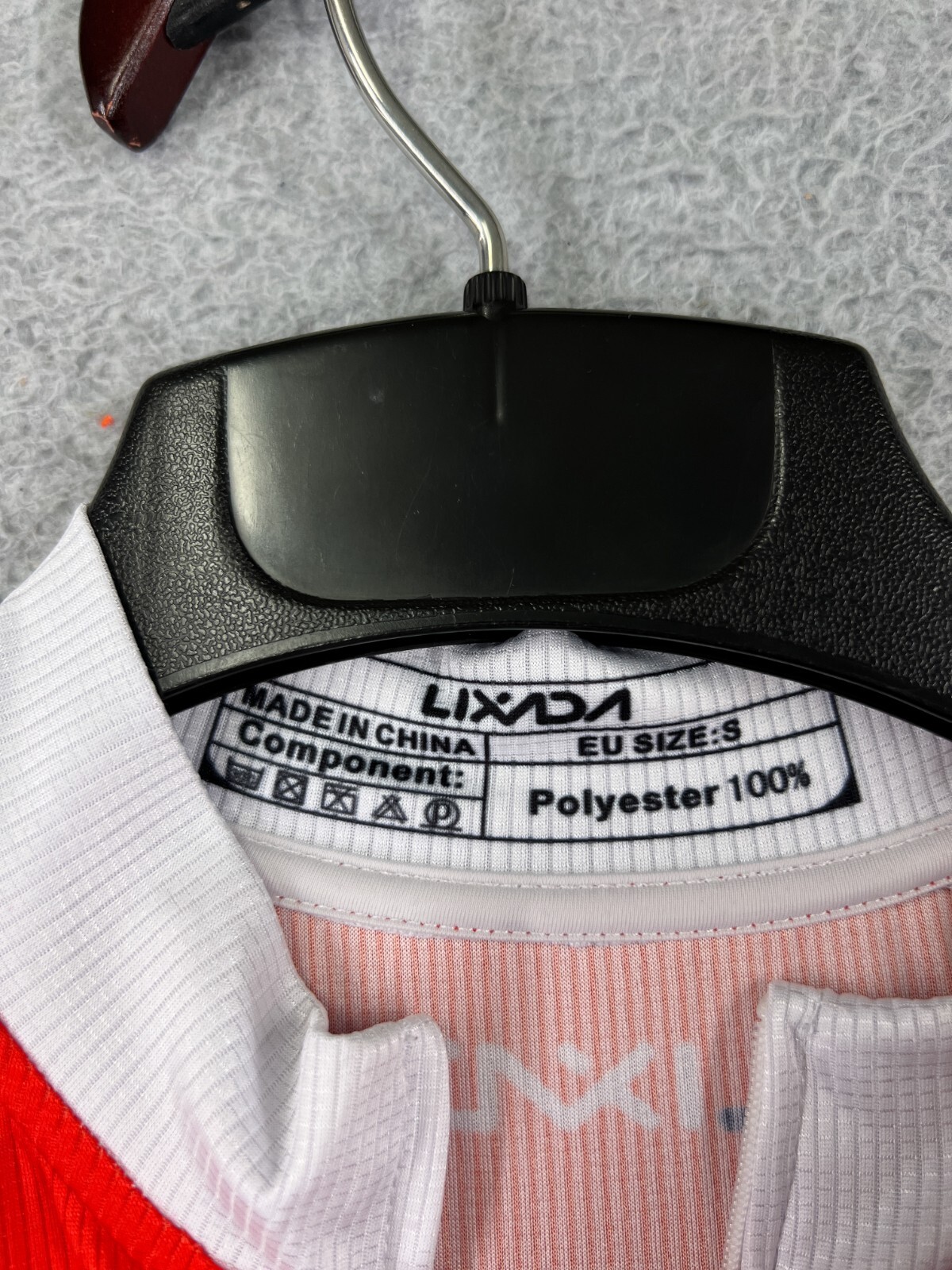 Lixada Cycling Jersey Adult Small Red Black White Full Zip 100% Polyester