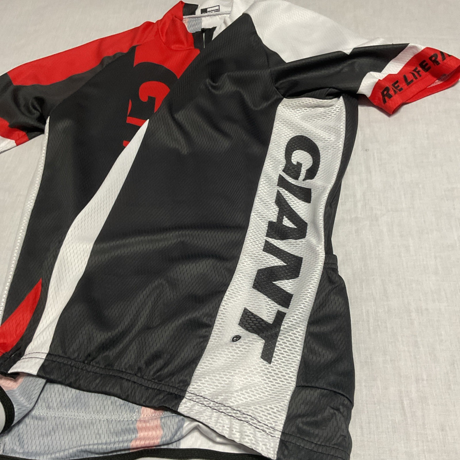 Giant Cycling Jersey Bicycle Cycling Apparel Sz XL Full Zip Red Blk White