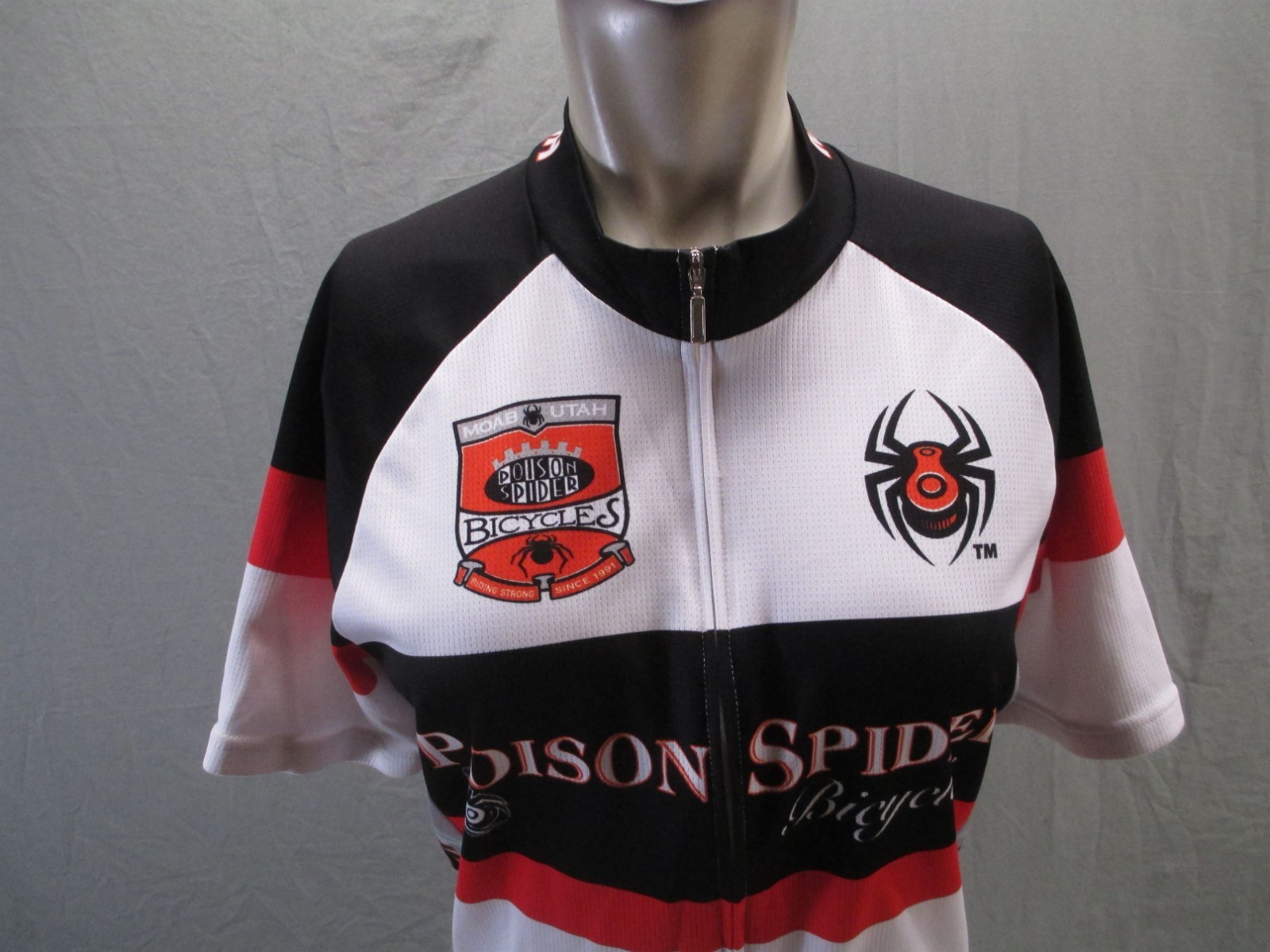 Poison Spider Size M Mens Multicolor Cycling Compression Full Zip Logo Top 398
